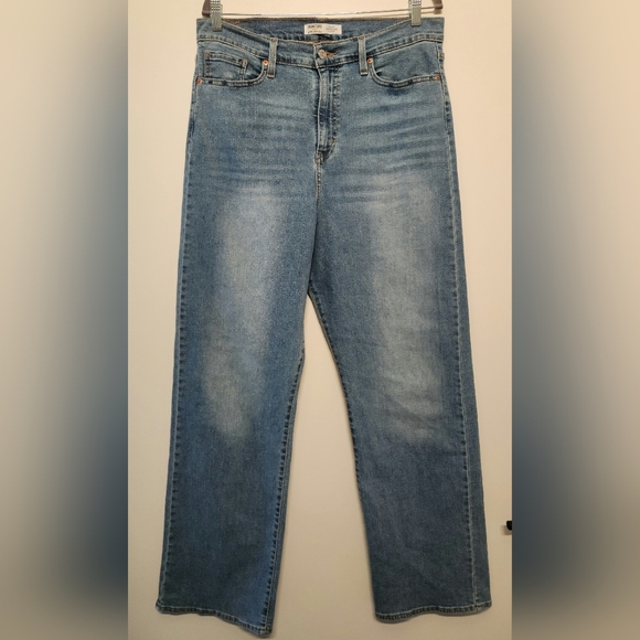 LEVI'S Heritage High Rise Loose Straight Leg Zip Fly Jeans Sz 14 32W Light Wash - Picture 5 of 15
